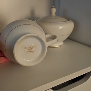 Vintage Embassy China Touch of Gold Sugar & Creamer Set, NIB - ,